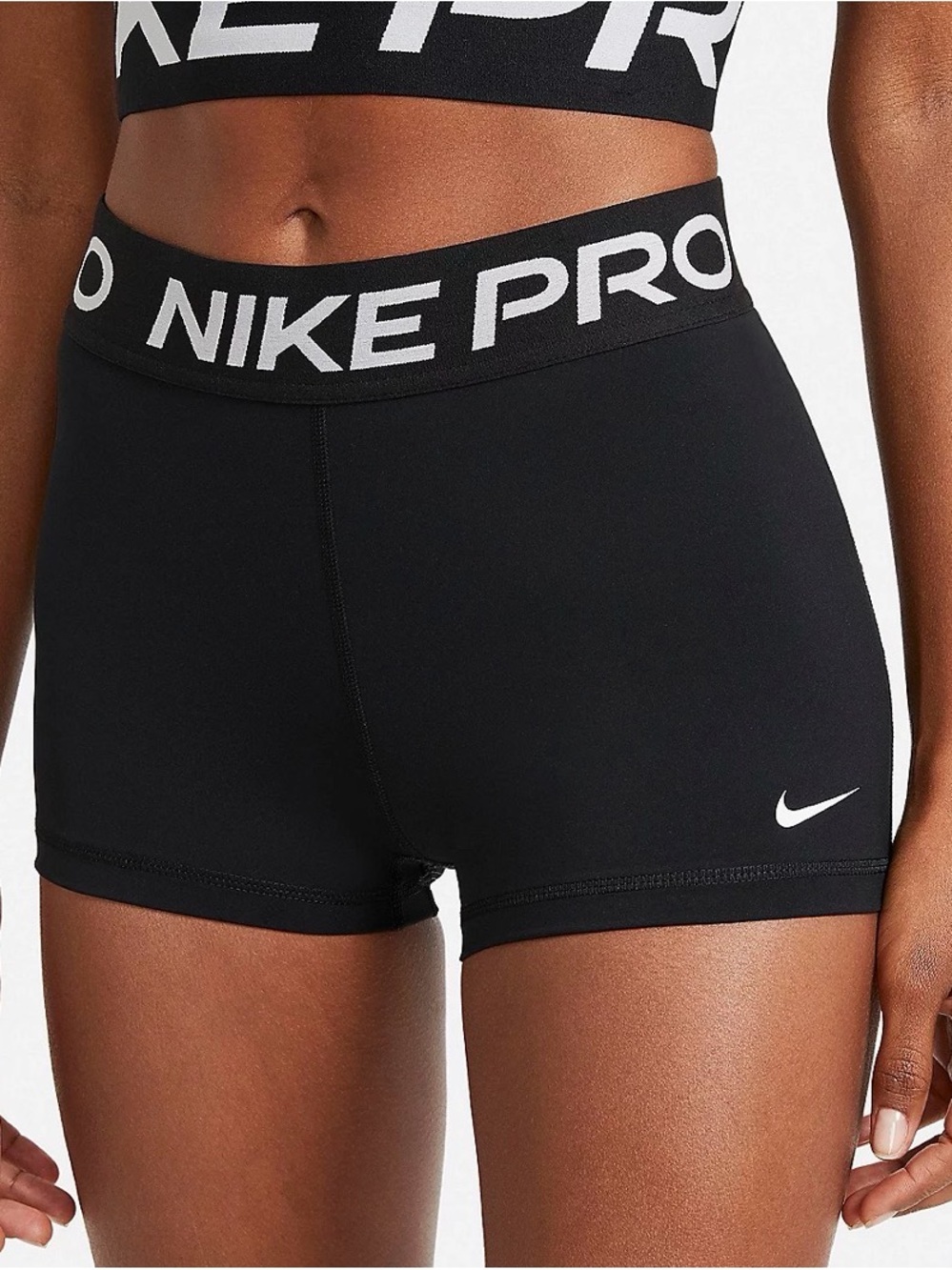 NWOT Nike Black Pro Compression Bike Shorts with White Swoosh size small